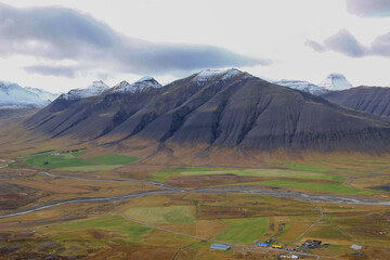 The mountain valley in Iceland
