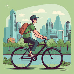 Illustration of a Person Cycling
Generative AI