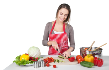 Cooking woman food fresh food healthy food isolated healthy lifestyle