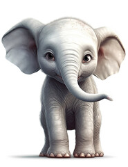 Baby Elephant, Cute Cartoon Style, Realistic, Logo Design, Graphic Design, T Shirt. Generative AI