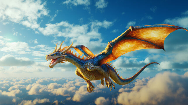 Blue And Gold Dragon