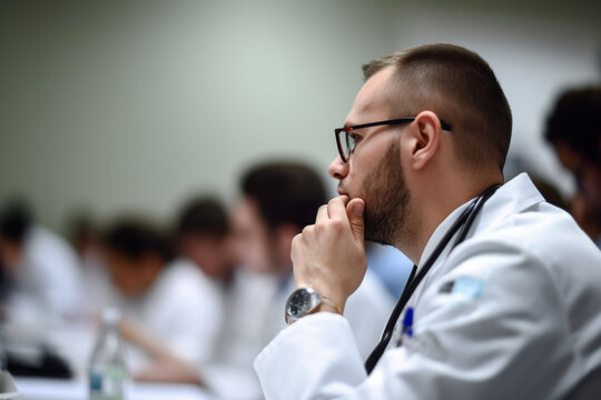 Picture of a medical professional conducting a sleep hygiene seminar, World health day, bokeh Generative AI