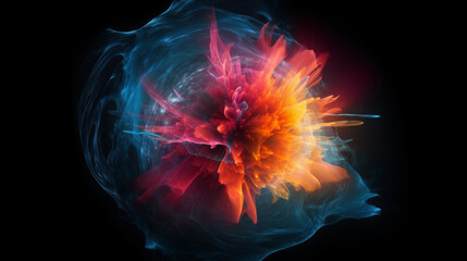 fireworks in the night, neutron star exploding with a vibrant colors, generative ai