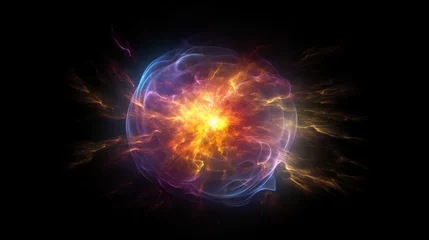 Fototapete Fraktale Wellen fireworks in the night, neutron star exploding with a vibrant colors, generative ai