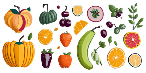 Realistic Fruit Illustration Pack