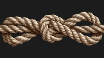 Fototapeta premium rope with knot, single column tie rope knot, generative ai