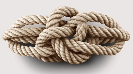 Fototapeta premium rope with knot, single column tie rope knot, generative ai