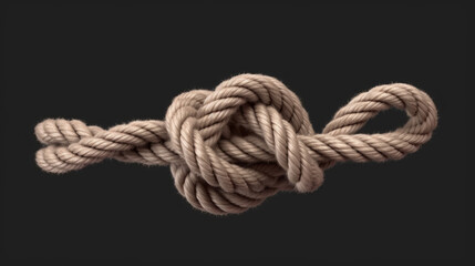 rope with knot, single column tie rope knot, generative ai - obrazy, fototapety, plakaty
