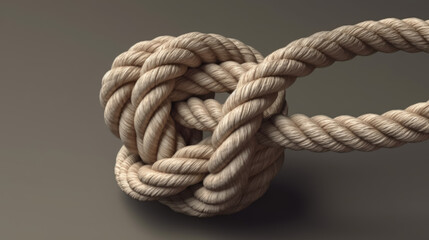 rope with knot, single column tie rope knot, generative ai