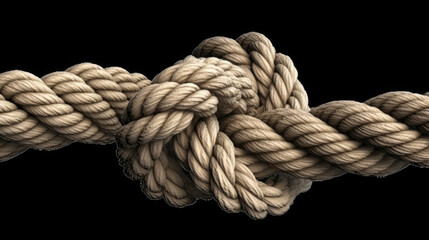 rope with knot, single column tie rope knot, generative ai - obrazy, fototapety, plakaty