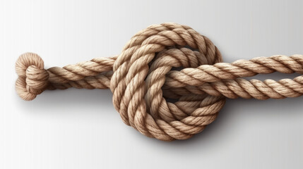 rope with knot, single column tie rope knot, generative ai