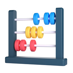 3D Abacus for School and Education Concept. Object on a transparent background