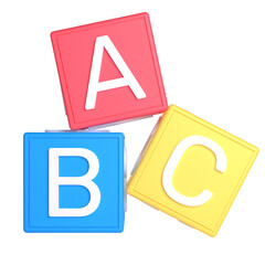 3D Alphabet Block for School and Education Concept. Object on a transparent background