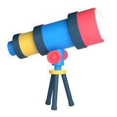 3D Telescope for School and Education Concept. Object on a transparent background
