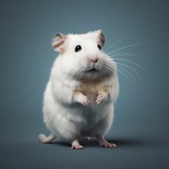 Hamster Isolated on blue background Generative AI