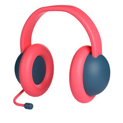 3D Headphone for School and Education Concept. Object on a transparent background