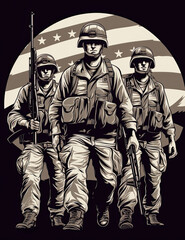 Fototapeta na wymiar American Soldier, Graphic Design, Logo, T Shirt, Resource. Generative AI