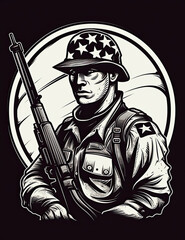 American Soldier, Graphic Design, Logo, T Shirt, Resource. Generative AI