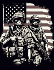 American Soldier, Graphic Design, Logo, T Shirt, Resource. Generative AI