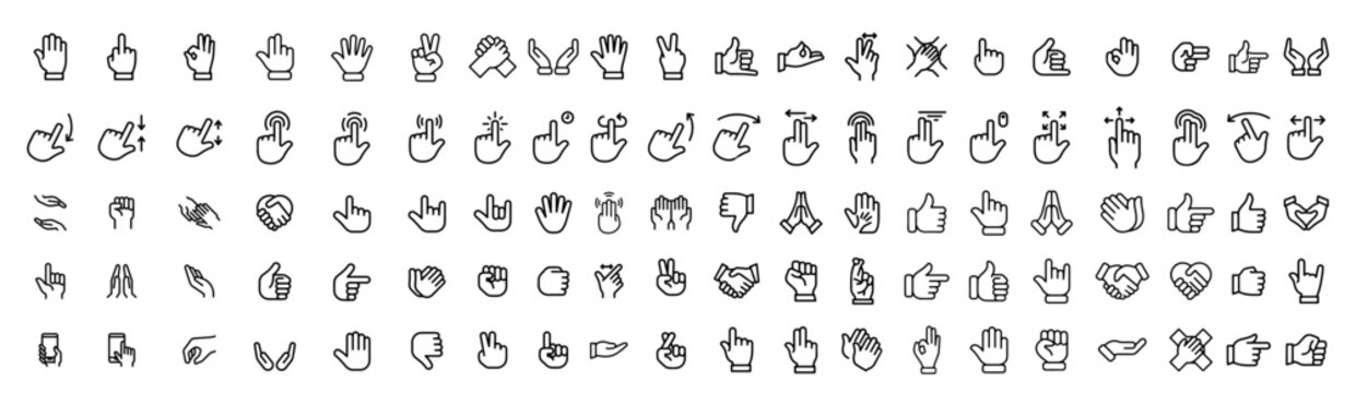 hand gestures set	