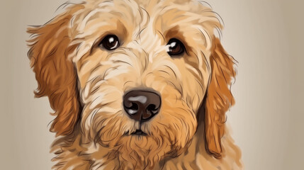 portrait of a dog, drawn portrait of a dog, generative ai