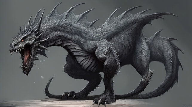 Creature concept art dragon in full body design, generative ai