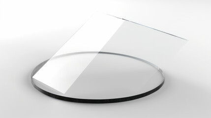 Ground glass shield with white background, generative ai