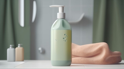 Liquid soap battle with towels, generative ai