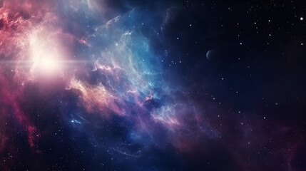 Obraz na płótnie Canvas Nebula and galaxies in space, generative ai