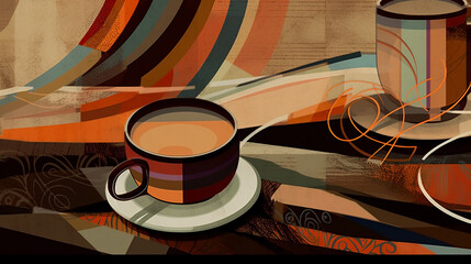 Coffee cup art Generative AI