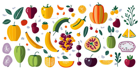 Whimsical Fruit Vector Set for Fun and Lively Designs