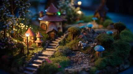 Fairytale village. Created using generative AI.