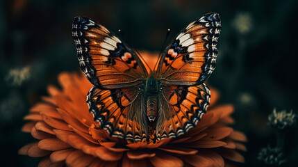 Monarch butterfly on a flower. Created using generative AI.