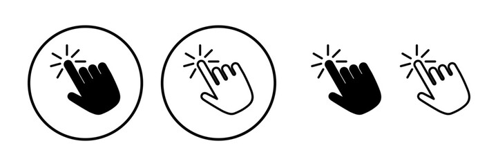 hand click icon vector. clicking finger icon. pointer icon