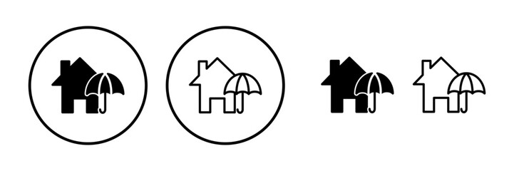 Home insurance icon vector. home shield protect logo