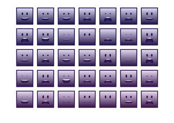 set of colourful smiley faces emoji