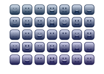 set of colourful smiley faces emoji