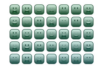 set of colourful smiley faces emoji