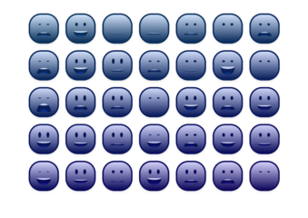 set of colourful smiley faces emoji