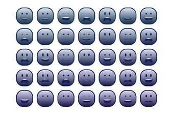 set of colourful smiley faces emoji