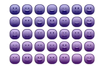 set of colourful smiley faces emoji