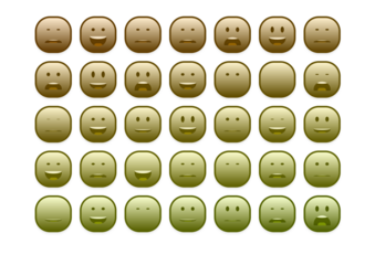 set of colourful smiley faces emoji