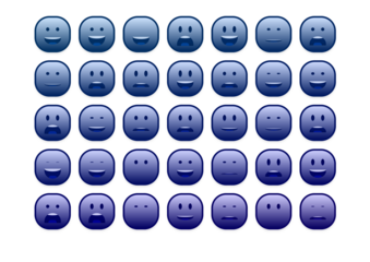 set of colourful smiley faces emoji