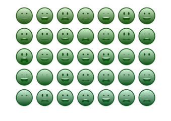 set of colourful smiley faces emoji