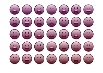 set of colourful smiley faces emoji