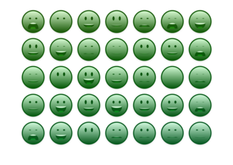 set of colourful smiley faces emoji