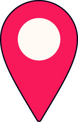 Location Pin Sign Travel Trip Plan Tourism Transportation Flat Black Sticker