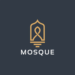 Mosque logo vector icon illustration design template