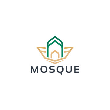 Mosque logo vector icon illustration design template