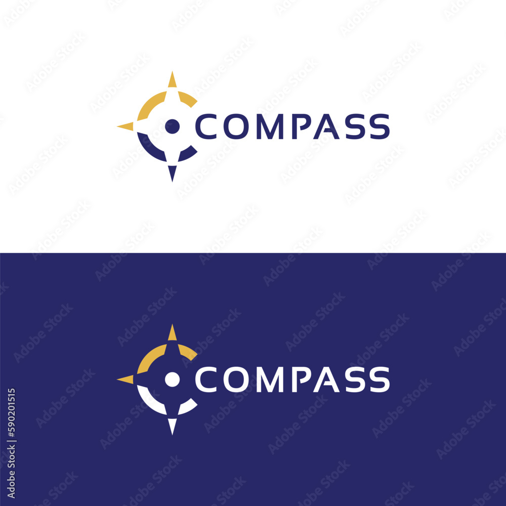 Wall mural compass logo icon vector isolated